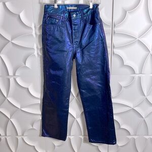 NEW LEVIS CANDY COATED RIBCAGE STRAIGHT ANKLE JEANS purple SZ 26.    (89)